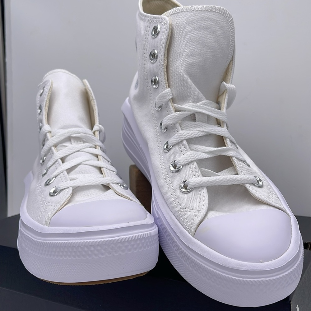 Converse WMNS CTAS MOVE HI
WHITE/NATURAL IVORY/BLACK 568498C Platforms Sneakers - Picture 5 of 16